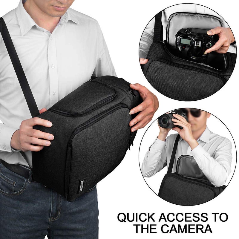 CADeN Camera Bag Sling Backpack for DSLR/SLR Mirrorless Camera Waterproof, Camera Case Compatible for Sony Canon Nikon Camera and Lens Tripod Accessories Black - Image 5